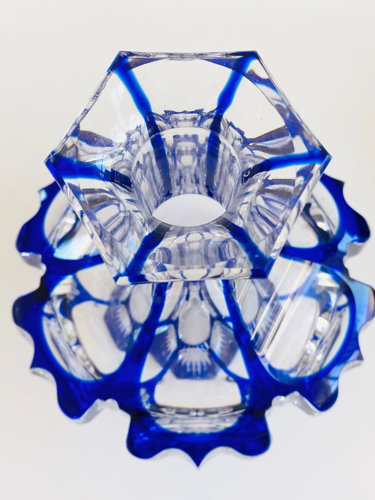 19th Century Large Blue Cologne Bottle