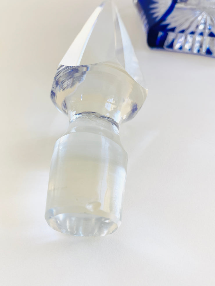 19th Century Large Blue Cologne Bottle