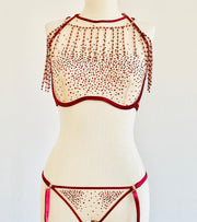 5Pc Lingerie Set & Swarovski Crystal Necklace