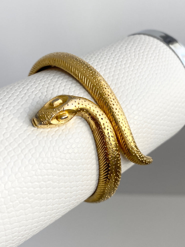 Hinged Gold Snake Bracelet