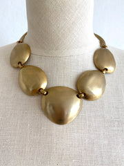 Les Bernard Gold Cuff Bracelet Necklace Set