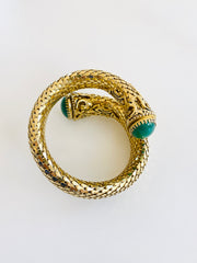 Snake Mesh Cabochon Gold Bracelet
