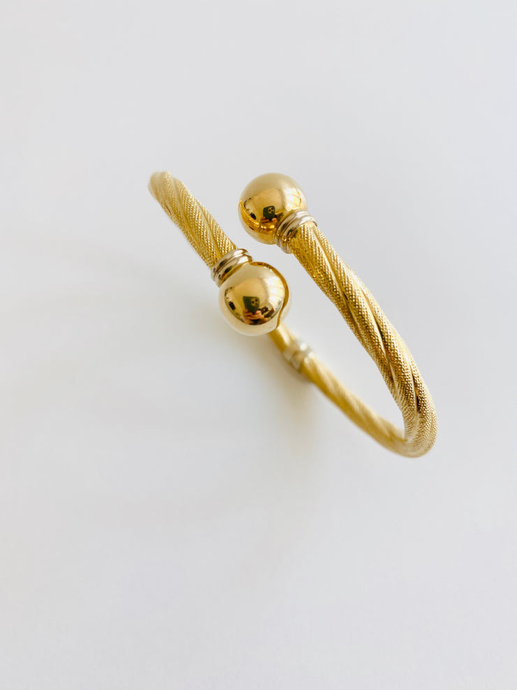 Italian 18k Bypass Hinged Bangle Bracelet