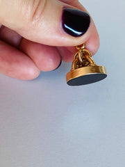 14k Chalcedony Watch Fob