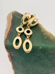 14K Italy Circular Dangle Earrings