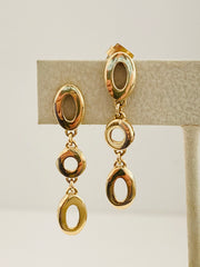 14K Italy Circular Dangle Earrings