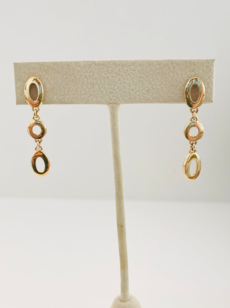 14K Italy Circular Dangle Earrings
