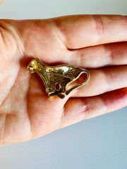 14k Diamond Panther Brooch Pin