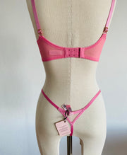 Pink Black Lace Lorna Set 32DD Sz 2