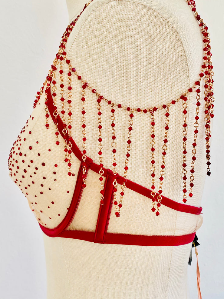 5Pc Lingerie Set & Swarovski Crystal Necklace