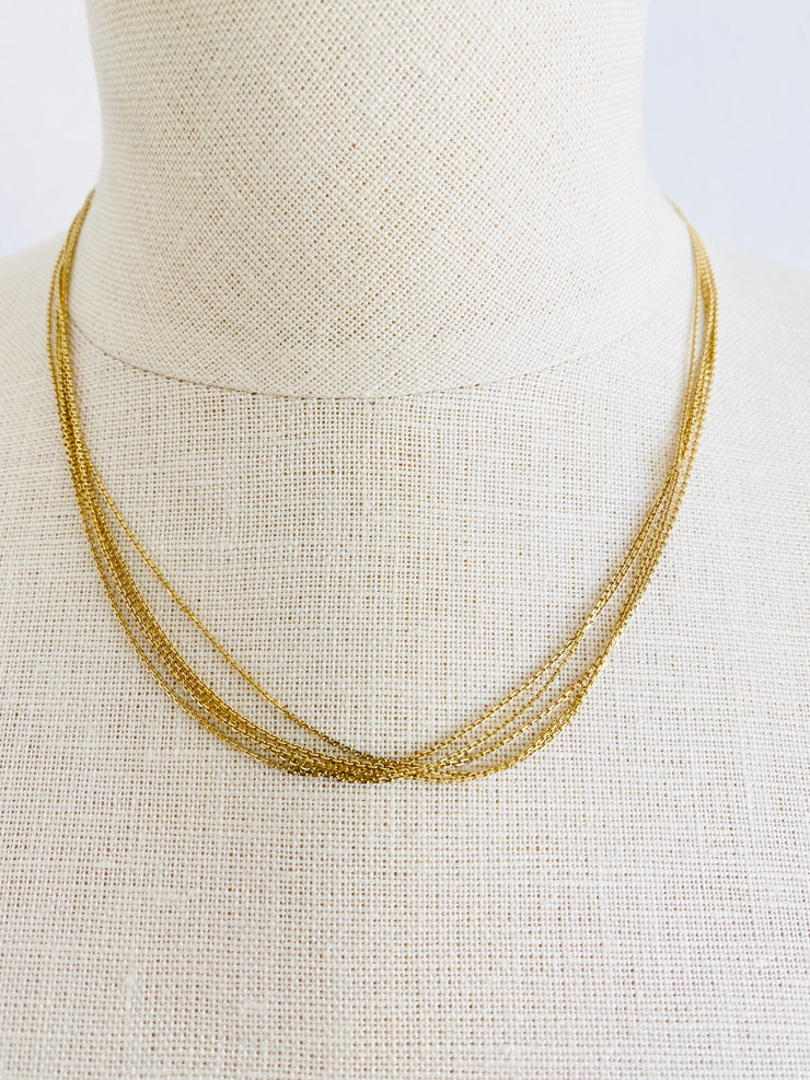 14K Gold 5-Strand Cable Chain Necklace