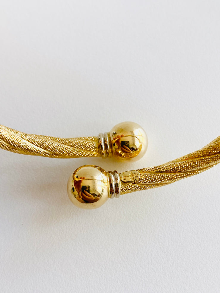 Italian 18k Bypass Hinged Bangle Bracelet