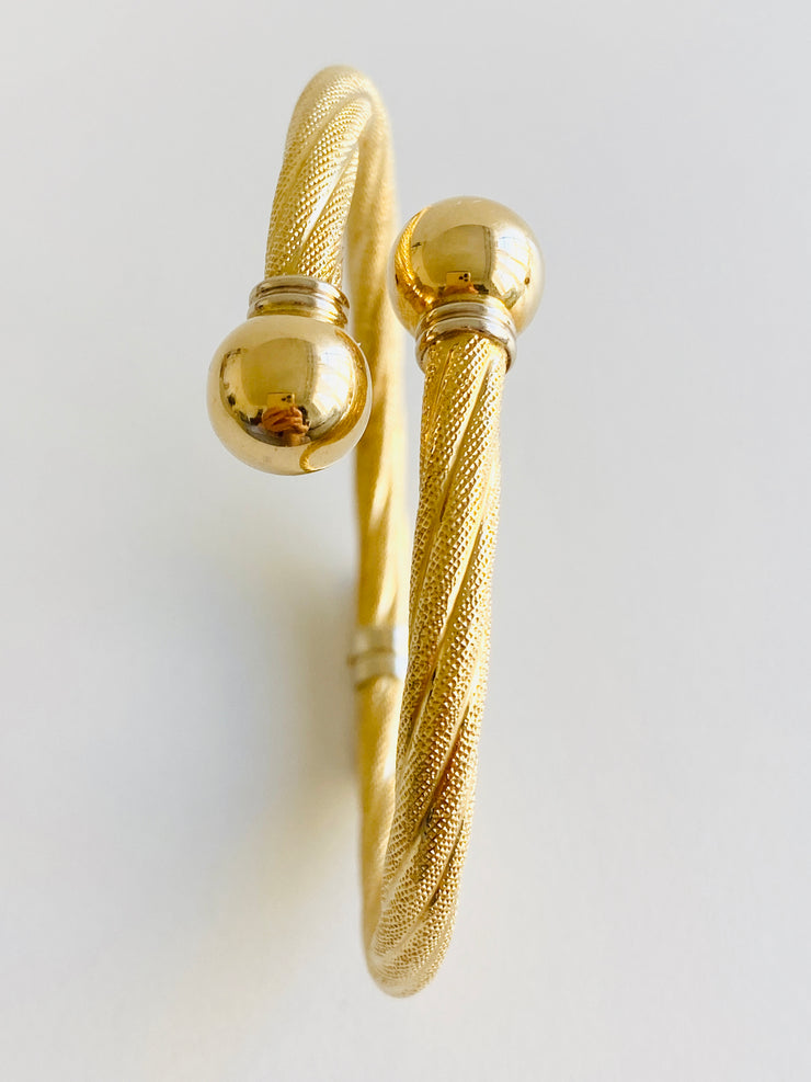Italian 18k Bypass Hinged Bangle Bracelet