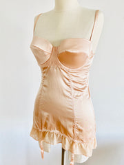 Agent Provocateur Peach Pink Silk Bodysuit 34D