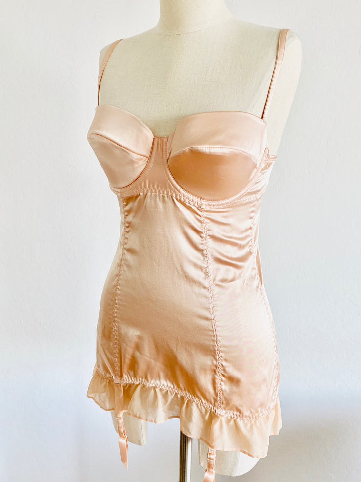 Agent Provocateur Peach Pink Silk Bodysuit 34D