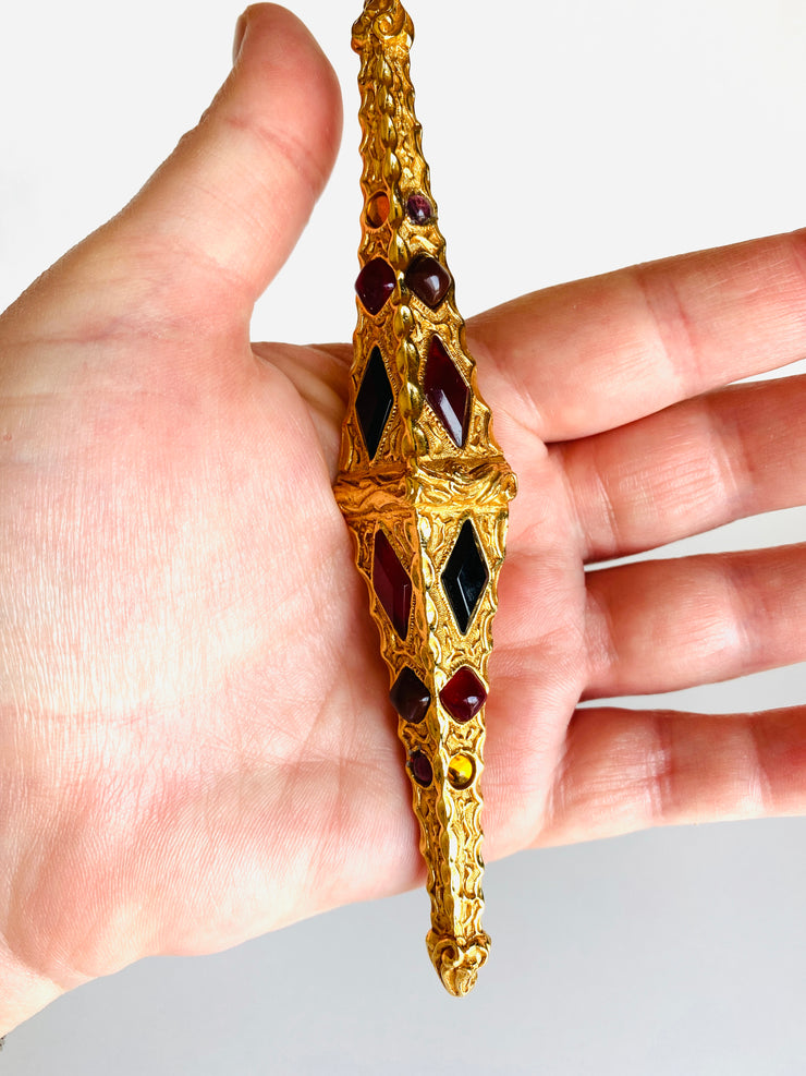 Large Christian Dior Boutique Cabochon Brooch
