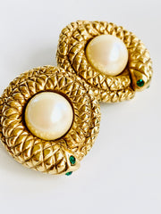 Erwin Pearl Coiled Snake Earrings