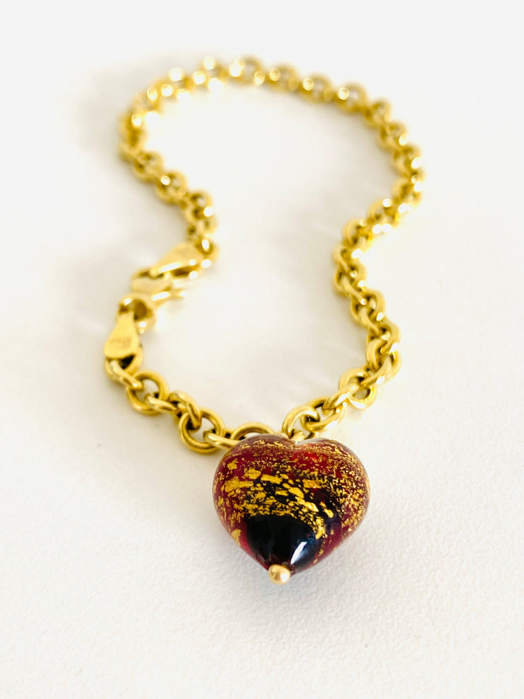 Murano Italy 14k Cable Chain Charm Bracelet
