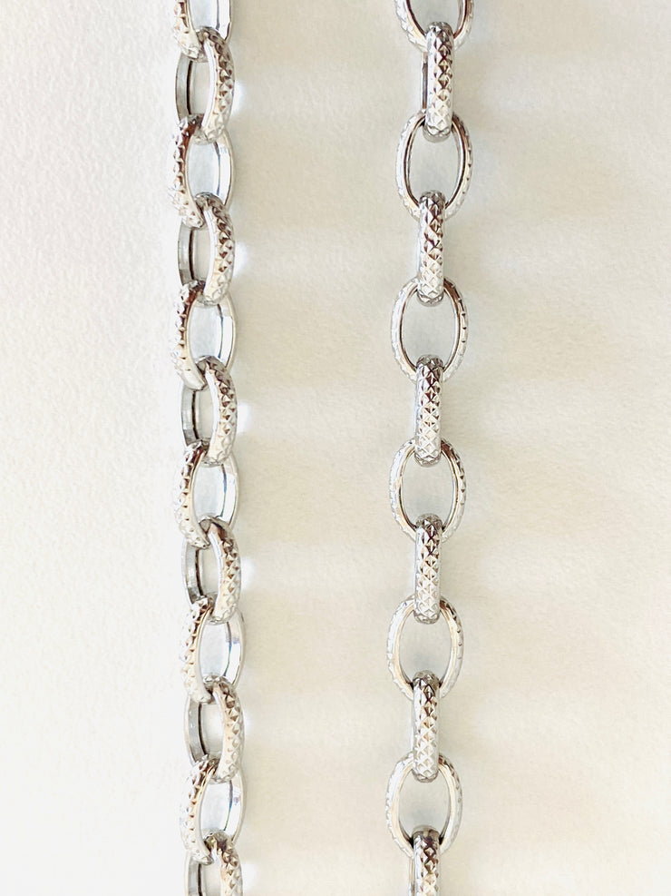 14k White Gold Cable Chain Bracelet