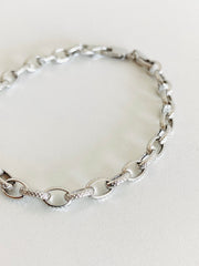 14k White Gold Cable Chain Bracelet