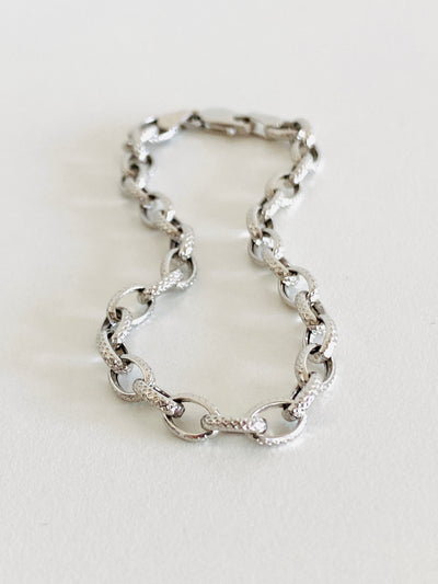 14k White Gold Cable Chain Bracelet
