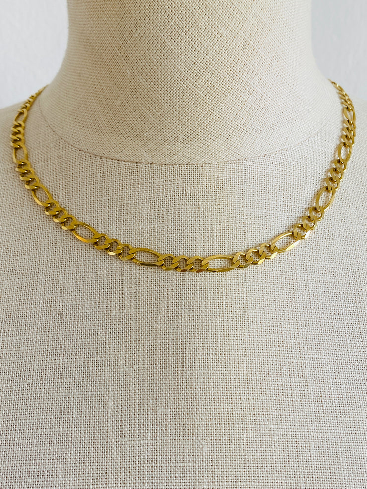 Unisex 14K Italian Figaro Chain Necklace
