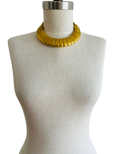 Vintage Heavy Gold Choker Slider Necklace