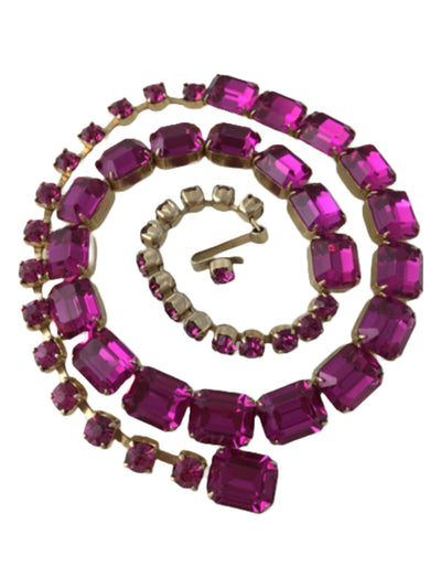 Fuchsia Rhinestone Necklace