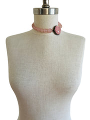 Rose Quartz & Sterling Bead Choker Necklace