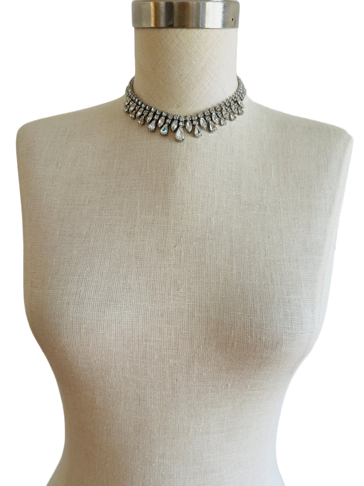 Weiss Rhinestone Choker Necklace & Earrings