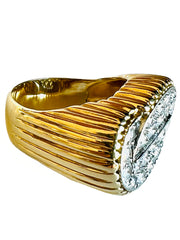 18kt Gold & Platinum Pave Diamond Tartelette Ring