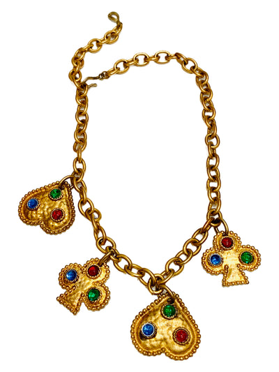 1980's French Card Motif Necklace