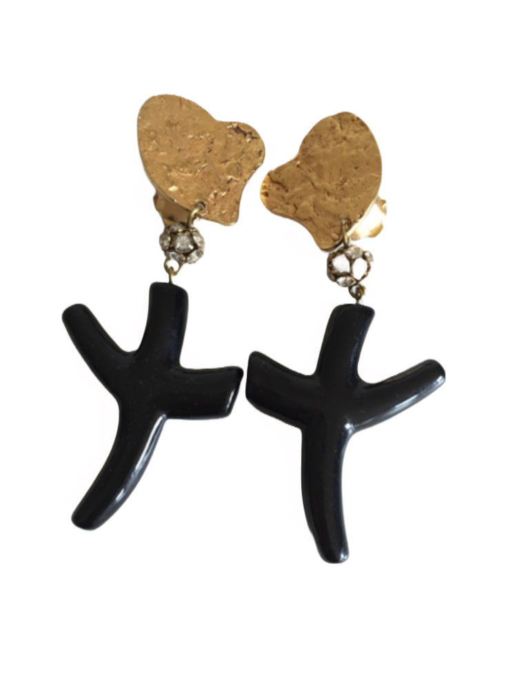 Cross Clip Earrings