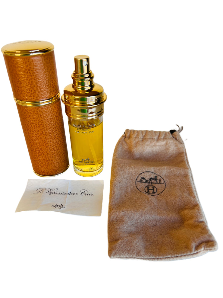 1990's Hermes Caleche Leather Spray Soie De Parfum