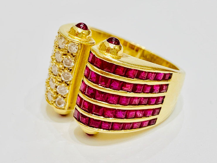18kt Gold Ruby Diamond Ring