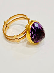18kt Amethyst Cabochon Cocktail Ring