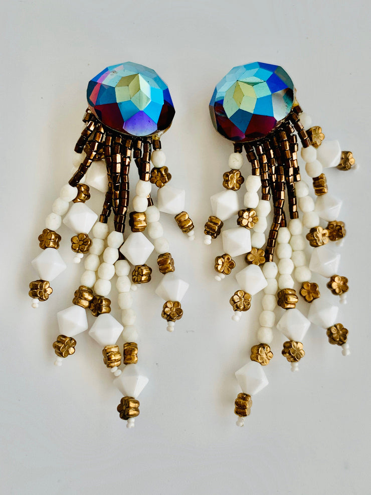 1980's Tassel Clip Earrings